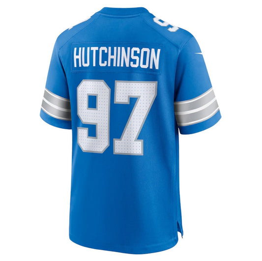 D.Lions #97 Aidan Hutchinson Game Jersey - Blue American Football Jerseys