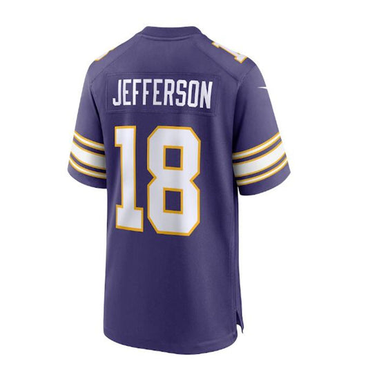 MN.Vikings #18 Justin Jefferson Classic Player Game Jersey - Purple Stitched American Football Jerseys
